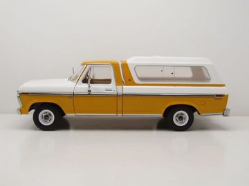 GREENLIGHT collectibles Modellauto Ford F-100 Pick Up 1976 gelb weiß mit Deluxe Box Cover Modellauto, Maßstab 1:18