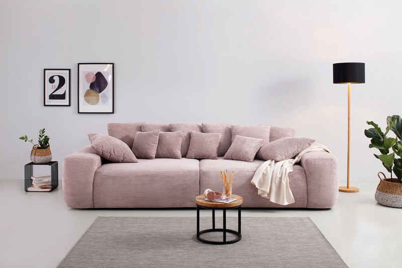 Home affaire Big-Sofa Glamour, Boxspringfederung, Breite 302 cm, Lounge Sofa mit vielen losen Kissen