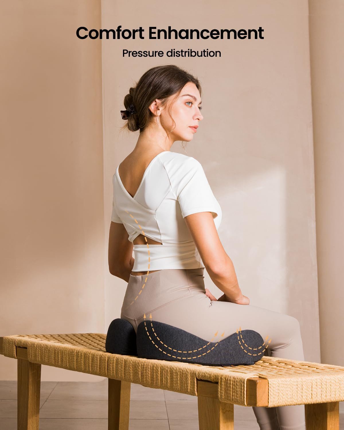 ProtoArc Sitzkissen Auto Anti-Rutsch Sitzkissen Rollstuhlkissen Bürostuhl Orthopädisch, Ergonomisches Steißbeinkissen Memory Foam