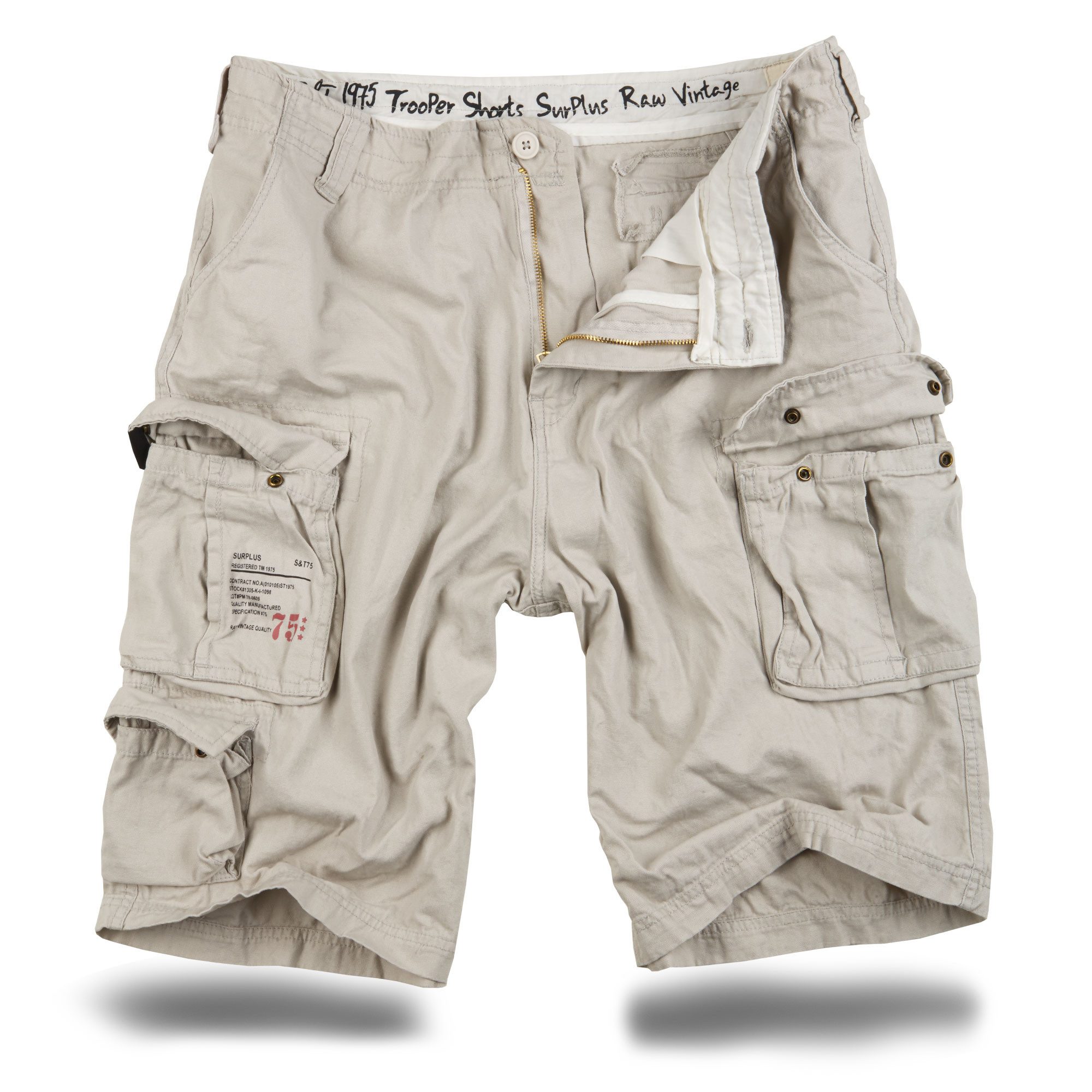 Trooper Cargoshorts Trooper Bermuda Baumwolle Sommer Shorts Kurze Hose Army knielang Unifarben, Camouflage