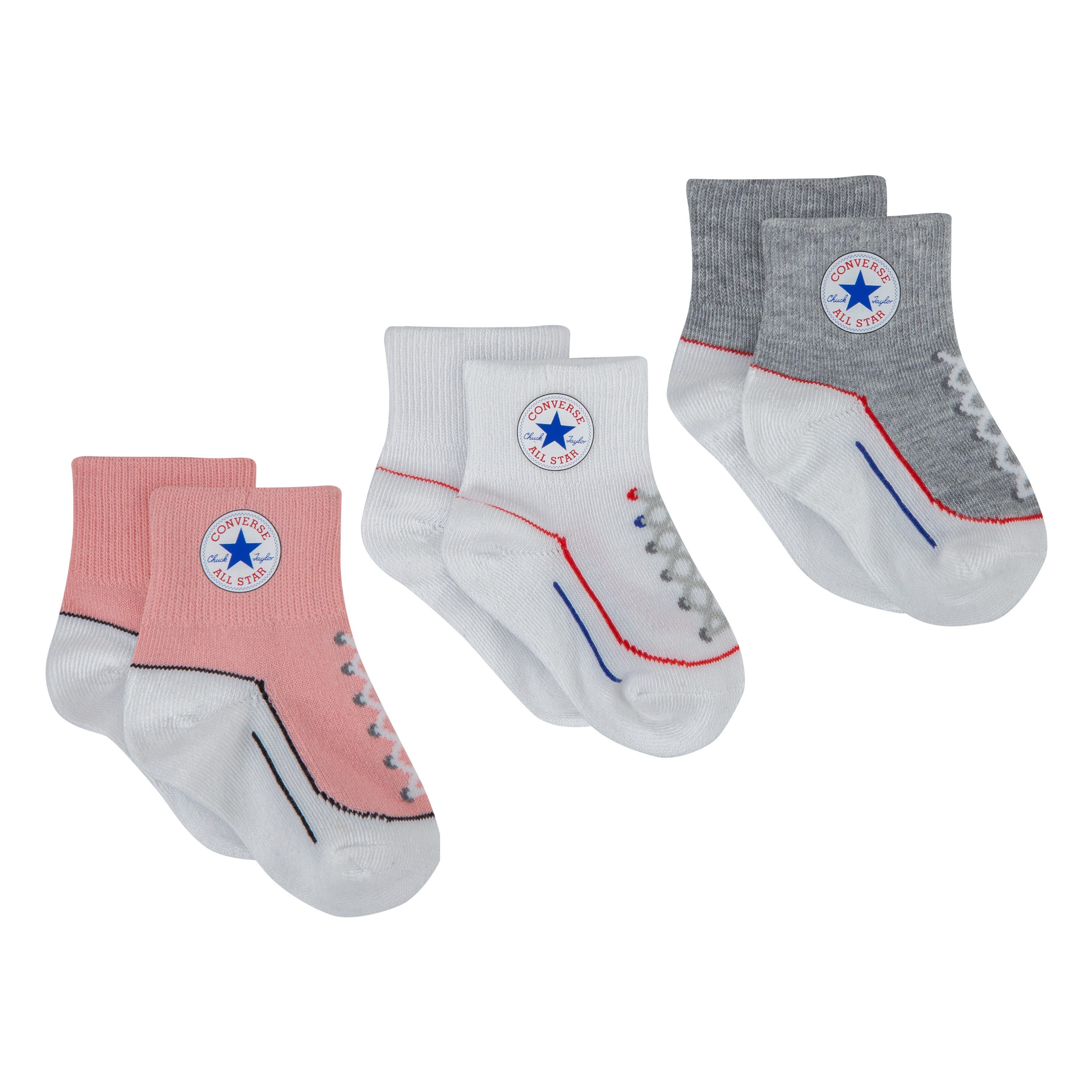 Converse Tennissocken CHN INFANT STRIATED QTR 3PK (3-Paar) für Babys