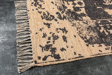 Teppich HERITAGE 230x160cm beige grau, riess-ambiente, rechteckig, Höhe: 5 mm, Wohnzimmer · Jute · Baumwolle · handgewebt · Used Look · Boho Design