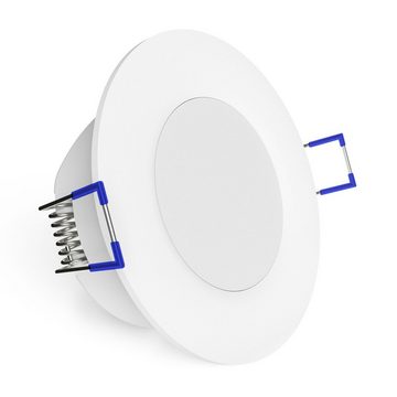 linovum LED Einbaustrahler WEEVO extra flacher LED Einbaustrahler Spot 2700K 6,5W 230V für Bad & Außen IP44, LED-Leuchtmittel fest verbaut, LED-Leuchtmittel fest verbaut