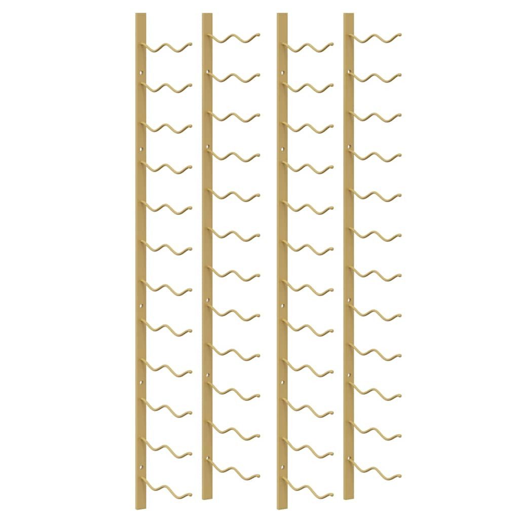vidaXL Weinregal Wand-Weinregal für 24 Flaschen 2 Stk. Golden Eisen, 1-tlg.