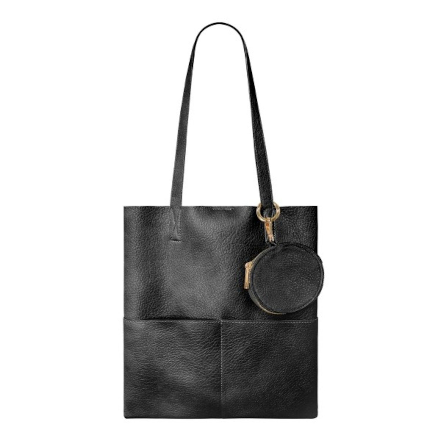 Ella Jonte Shopper, schwarz uni oder braun Handtasche mit 2 kleinen Taschen