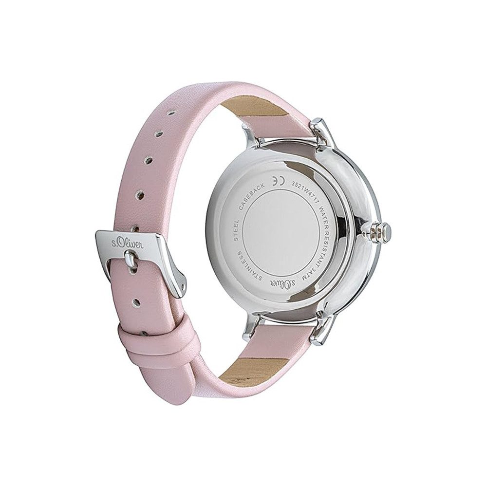 s.Oliver Quarzuhr s.Oliver Armbanduhr mit Lederarmband SO-3521-LQ, s.Oliver Armbanduhr mit Lederarmband