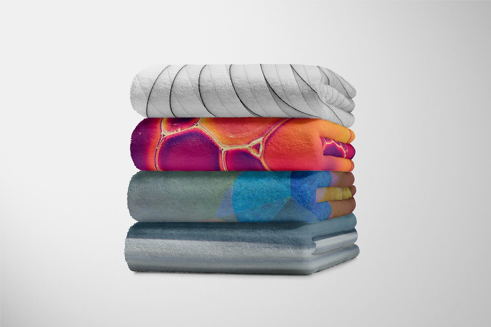 Muster Sinus und Handtuch (1-St), Strandhandtuch abstrakte mit Art Baumwolle-Polyester-Mix Kuscheldecke Handtücher Formen, Handtuch Saunatuch Fotomotiv