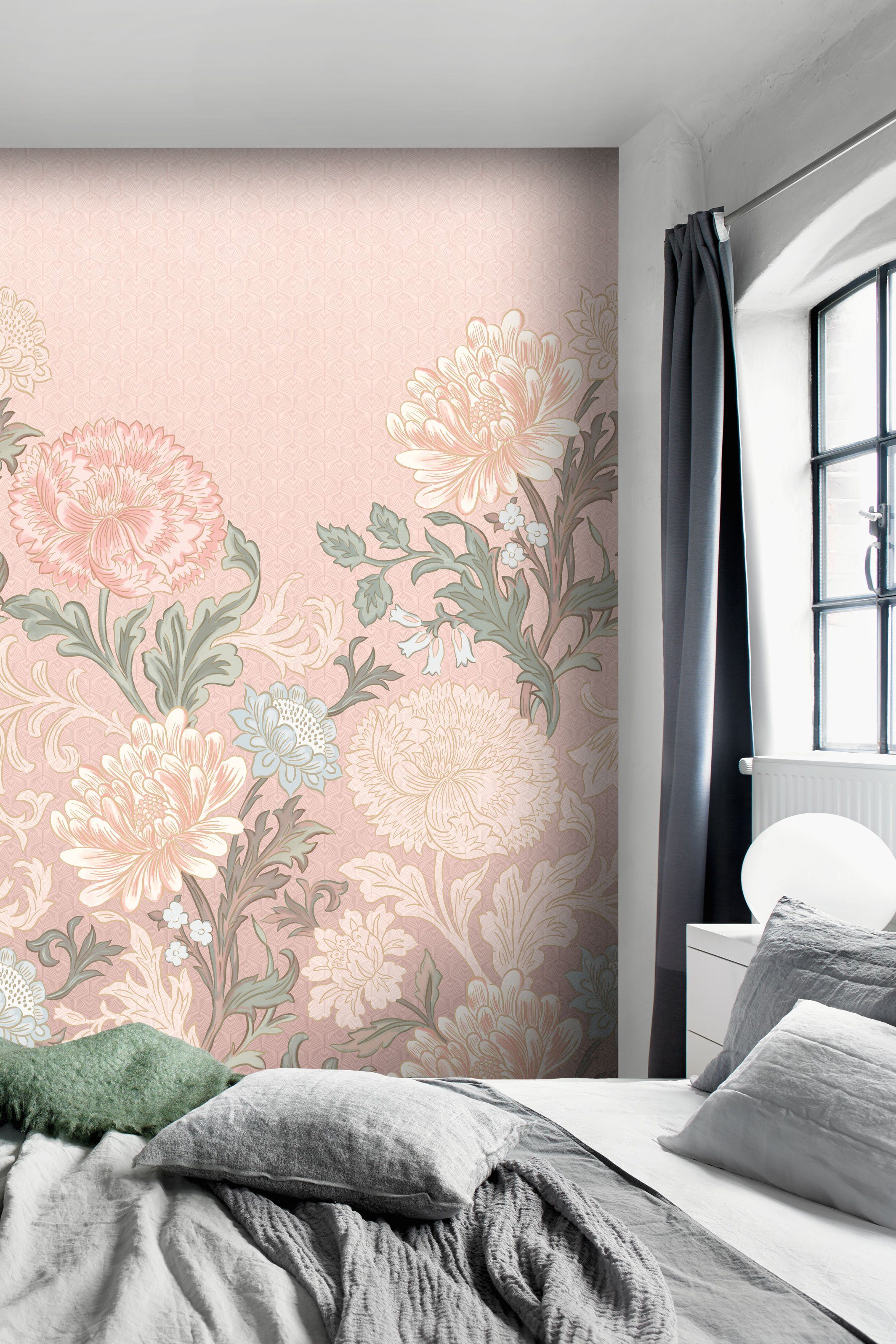 Rasch Fototapete Rasch Salisbury, Floral, rosa 552249