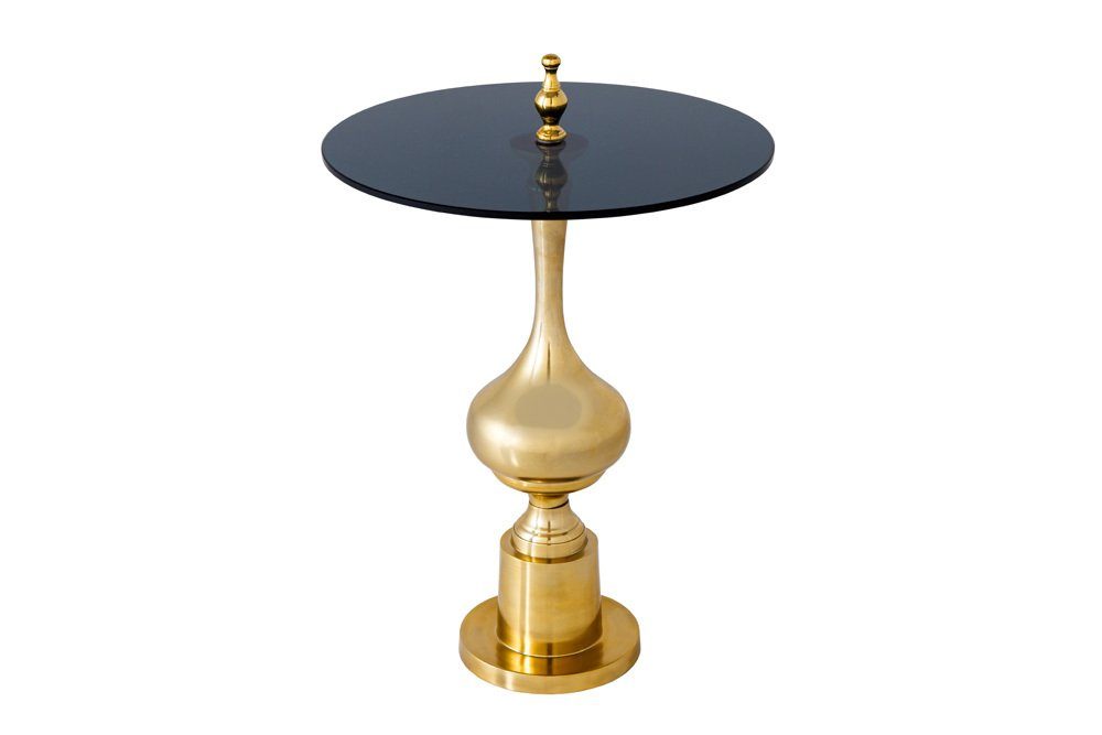 riess-ambiente Beistelltisch ABSTRACT Ø45cm gold / schwarz (Einzelartikel, 1-St), Wohnzimmer · Glas · Metall · rund · Handmade · Schlafzimmer · Modern