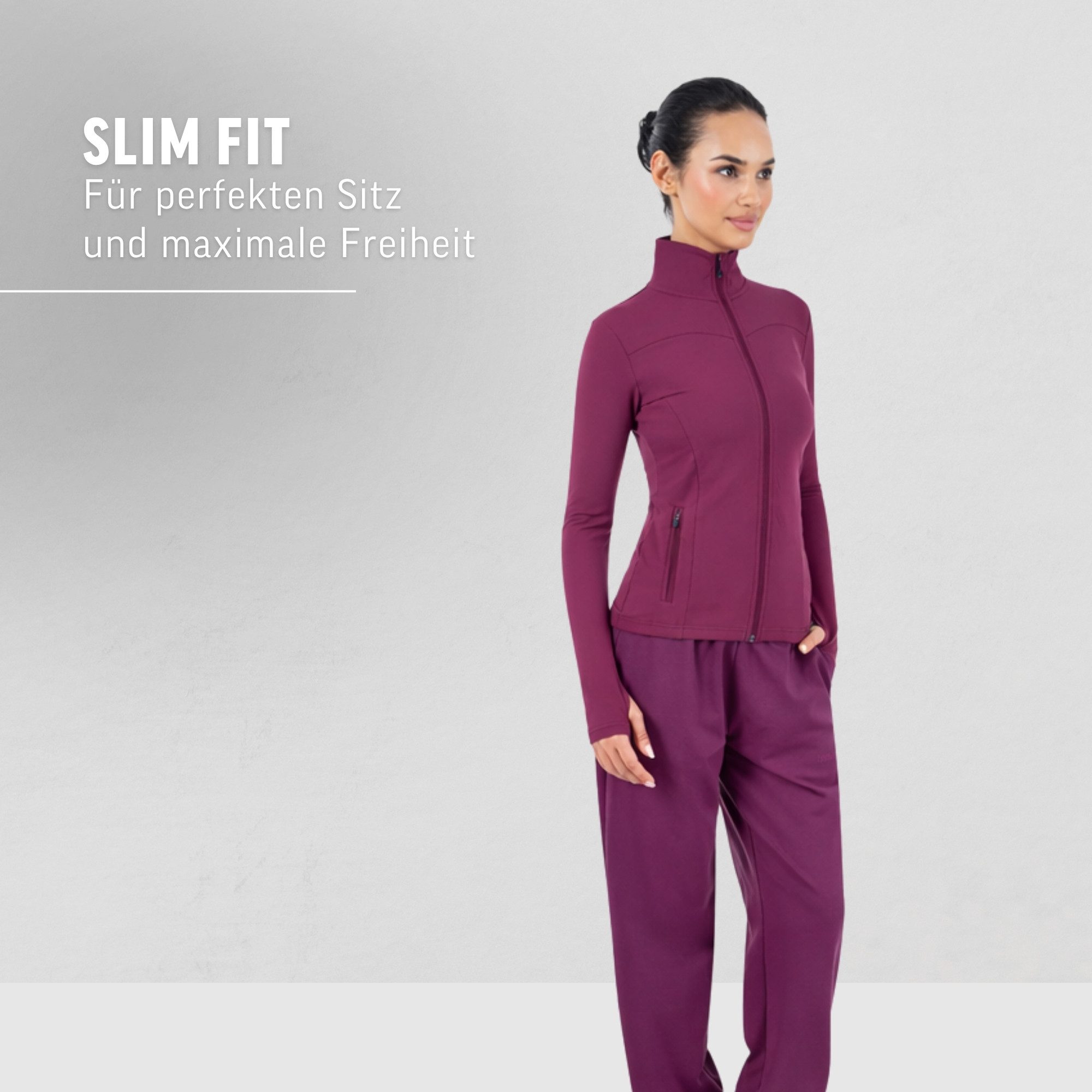 Smilodox Trainingsjacke Kenna, Sportjacke mit tailliertem Schnitt, Windbreaker Laufjacke Sport Oberteil Daumenlöcher Activewear Atmungsaktiv Freizeit Fitness