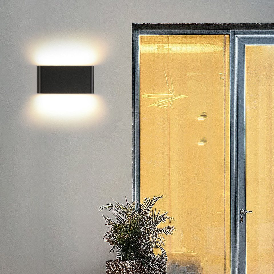LETGOSPT Wandleuchte Innen Aussen Modern Wandlampe Warmweiß für Wohnzimmer, LED  fest integriert, Warmweiß