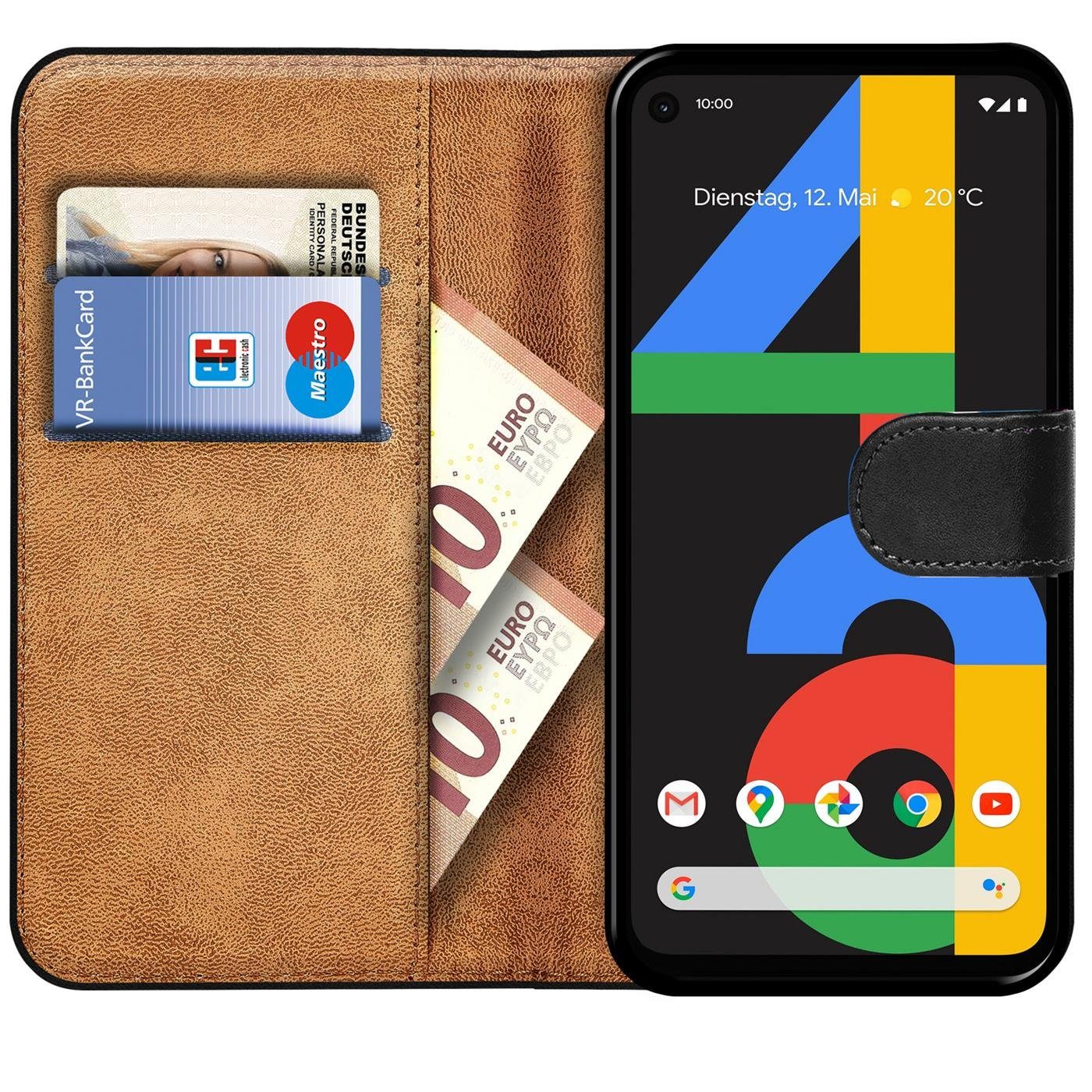 CoolGadget Handyhülle Book Case Handy Tasche für Google Pixel 4a 5,81 Zoll, Hülle Klapphülle Flip Cover für Pixel 4a Schutzhülle stoßfest