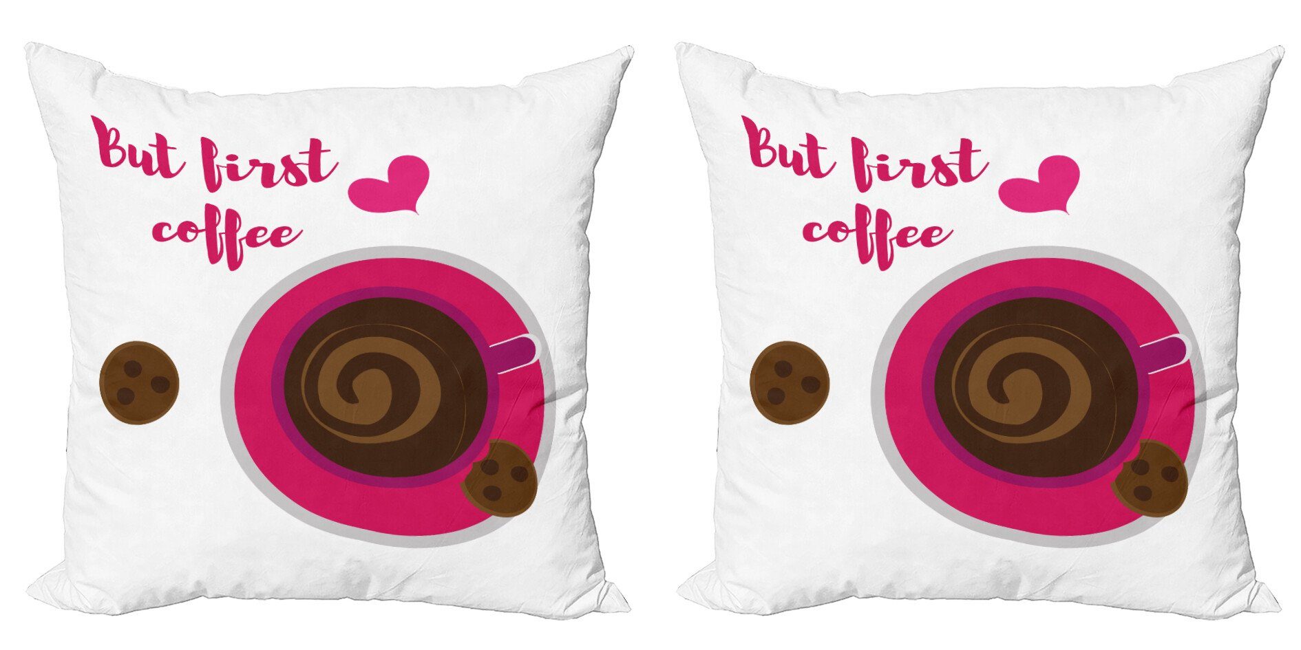 Kissenbezüge Modern Accent Doppelseitiger Digitaldruck, Abakuhaus (2 Stück), Aber Zuerst Kaffee Top Cookies anzeigen