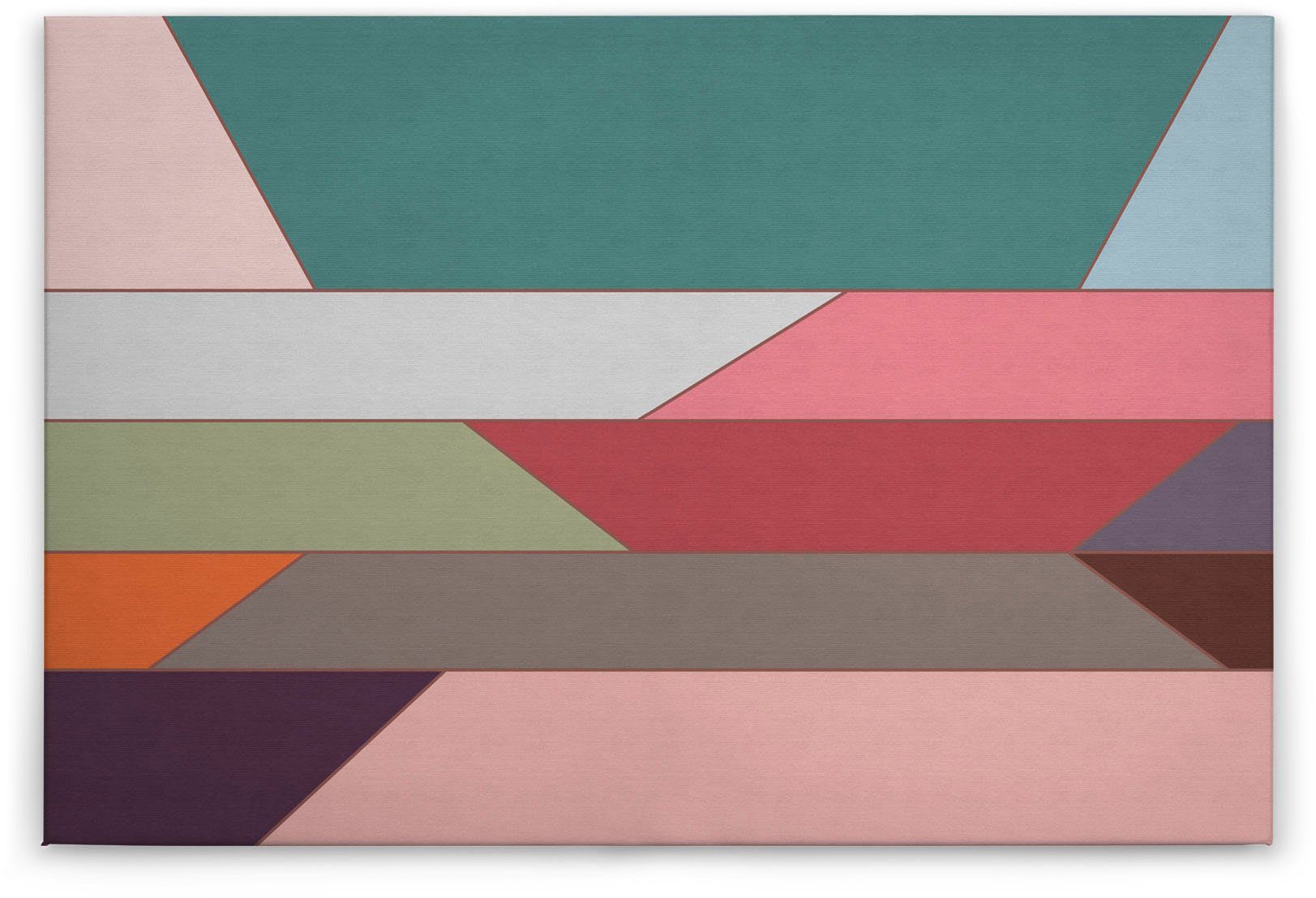 A.S. Création Leinwandbild geometry, Abstrakt, Kinder, Kunst (1 St), Keilrahmen Farben Bunt Grafisch Abstrakt Leinwand-Bild Wohnzimmer Wand