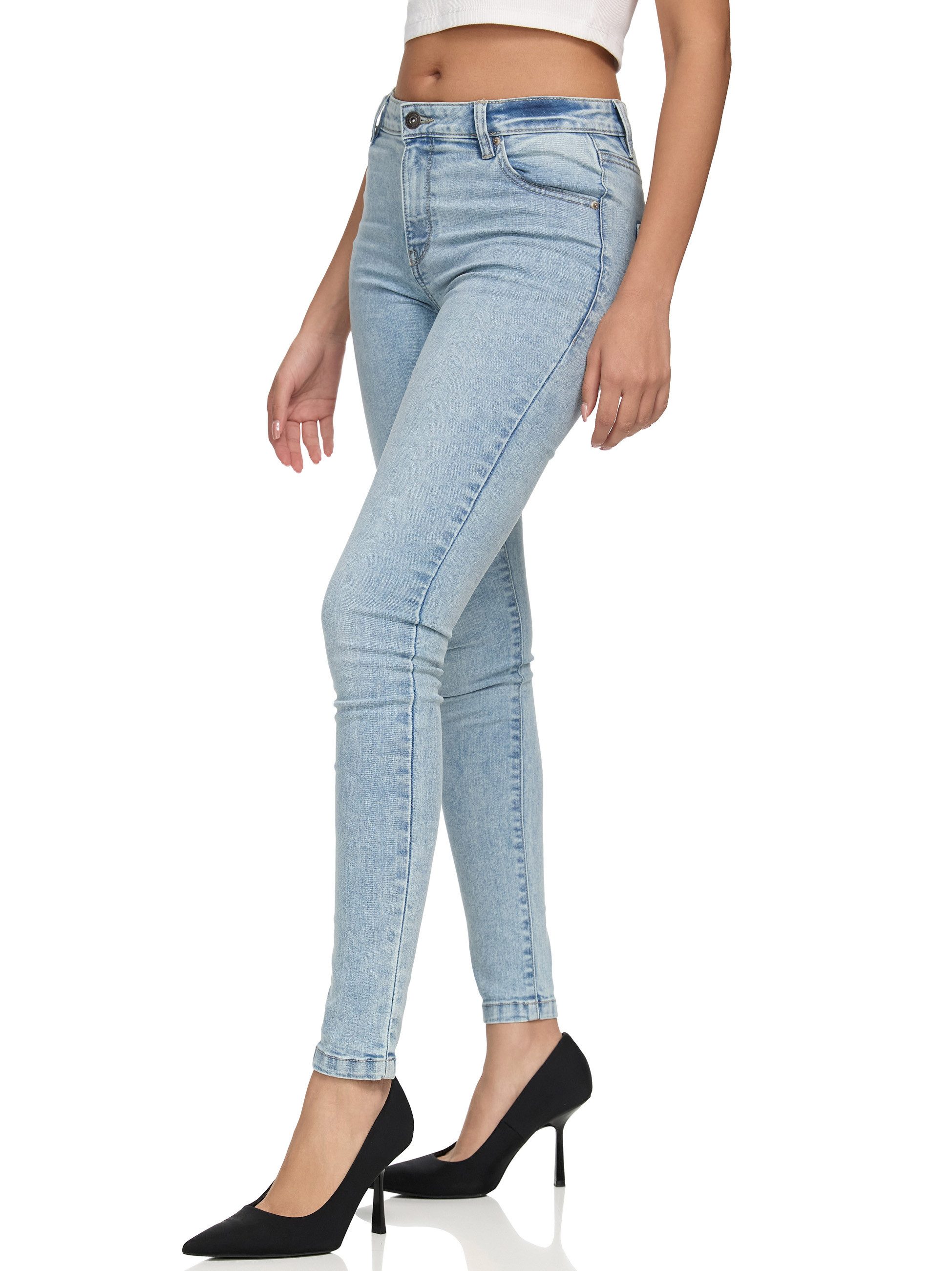 REPUBLIX Stretch-Jeans GEENA Damen Mid Waist Stretch Denim Jeans Basic