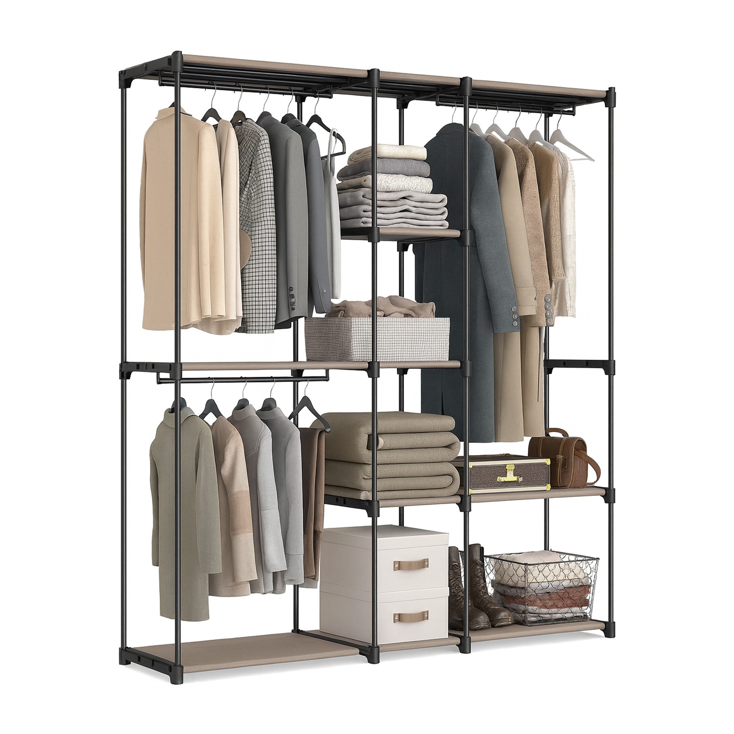 relaxdays Standregal Offene Garderobe, braun günstig online kaufen