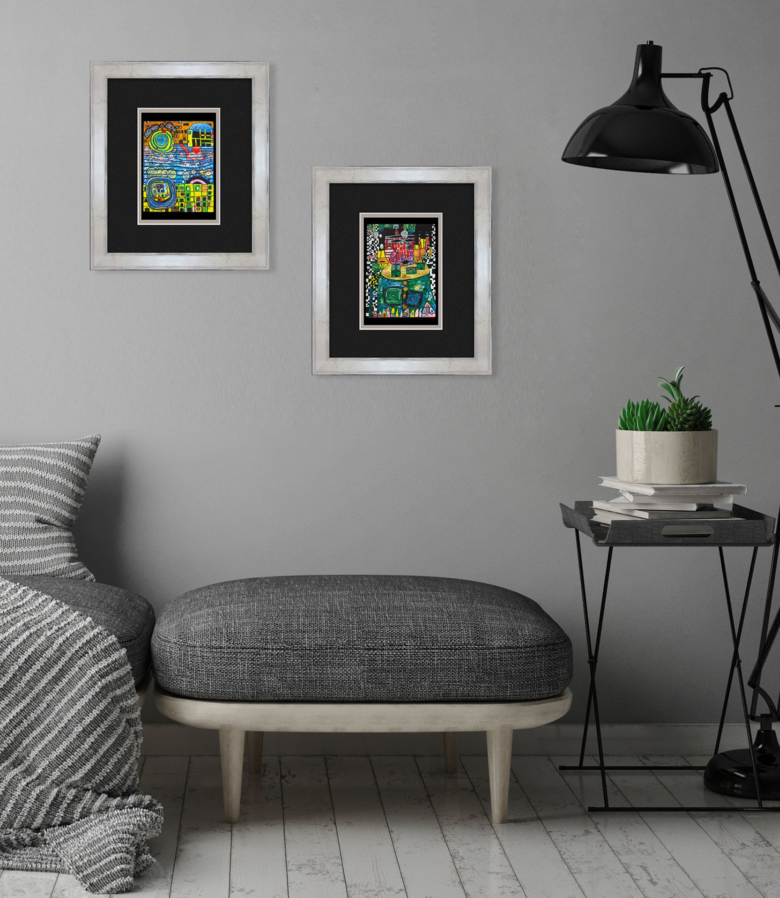 artissimo Bild mit Rahmen Hundertwasser Poster gerahmt 30x35cm / Bild mit R günstig online kaufen