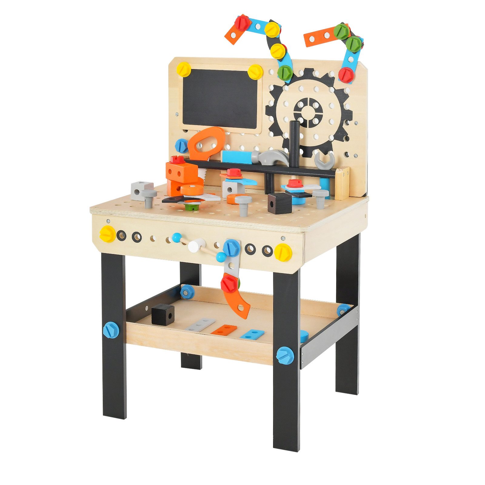 COSTWAY Spielwerkbank Spiel-Werkzeugstation, mit 75 Teile & Zubehör