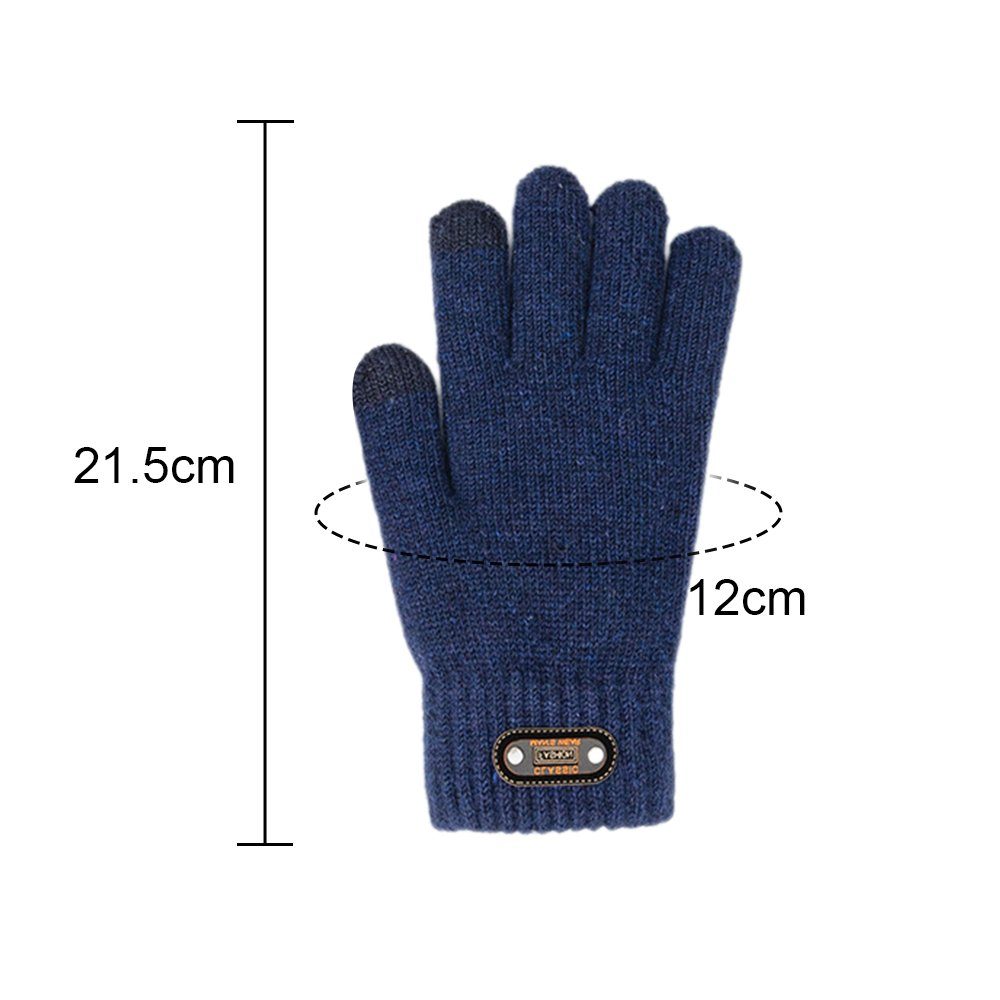 LAPA HOME Strickhandschuhe Herren Winter Touchscreen Strick Fleecehandschuhe Dick Handschuhe Handschuhe Fahrrad Warme blau Navy (Paar) Handschuhe Outdoor