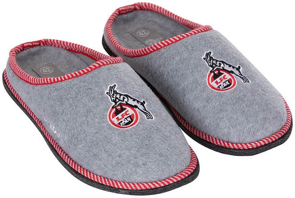 Pantoffeln Hellgrau Logo Sneaker