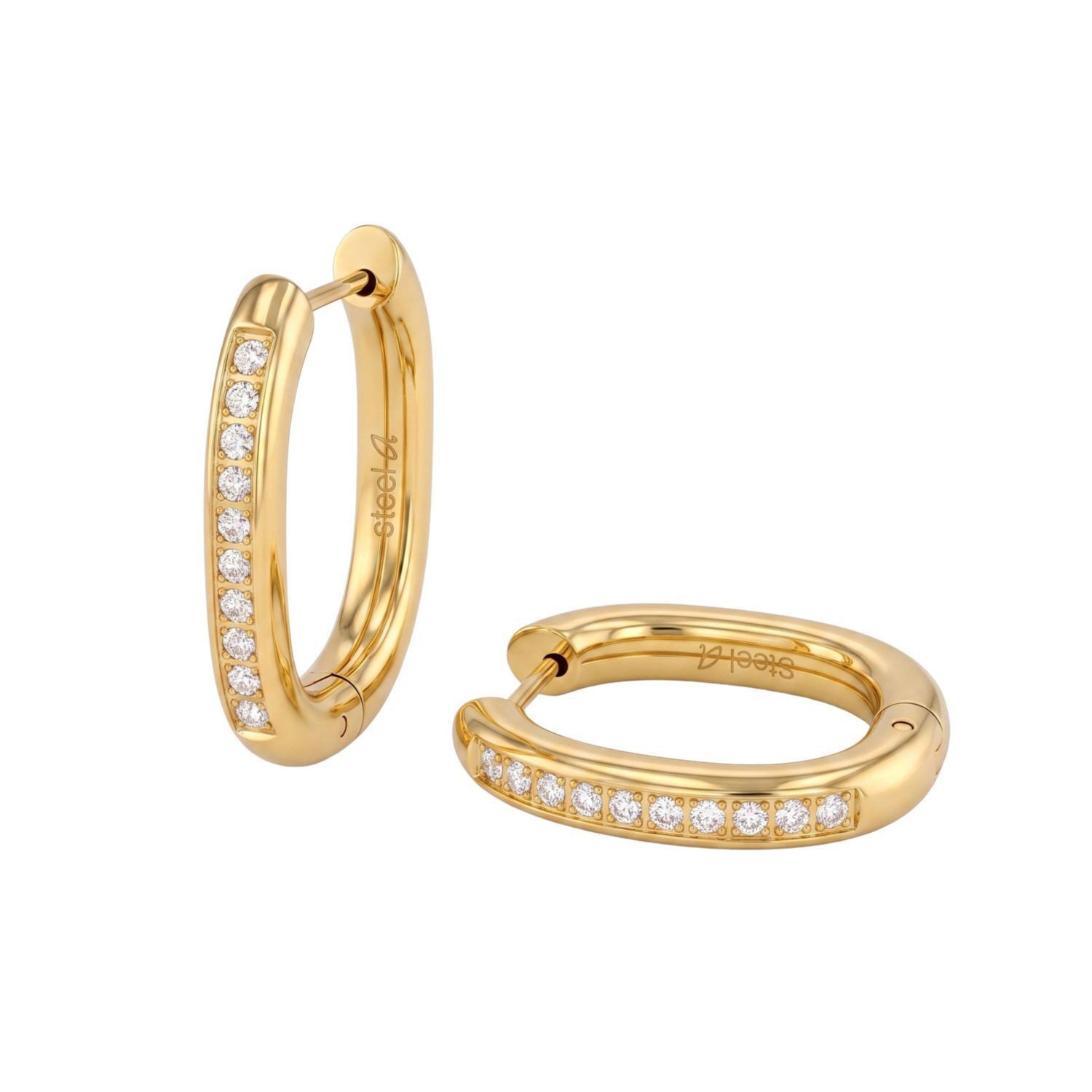 Noelani Paar Creolen Noelani Creolen für Damen, Edelstahl, Zirkonia (Creole, 2-tlg)