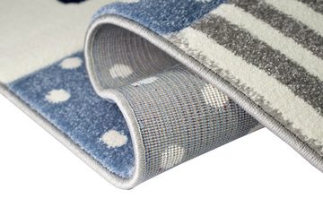 Kinderteppich Kinderteppich Spielteppich Junge Teppich Maritim kariert in blau creme grau, Teppich-Traum, rechteckig, Höhe: 13 mm