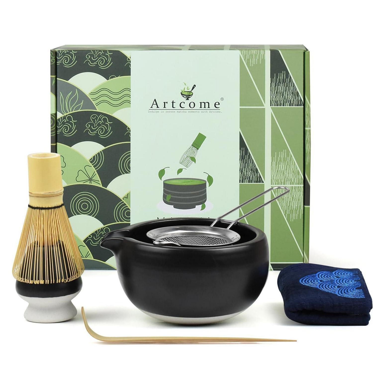 LuxusKollektion Teeservice Matcha Tee-Zeremonie Set 7-teilig Schwarz