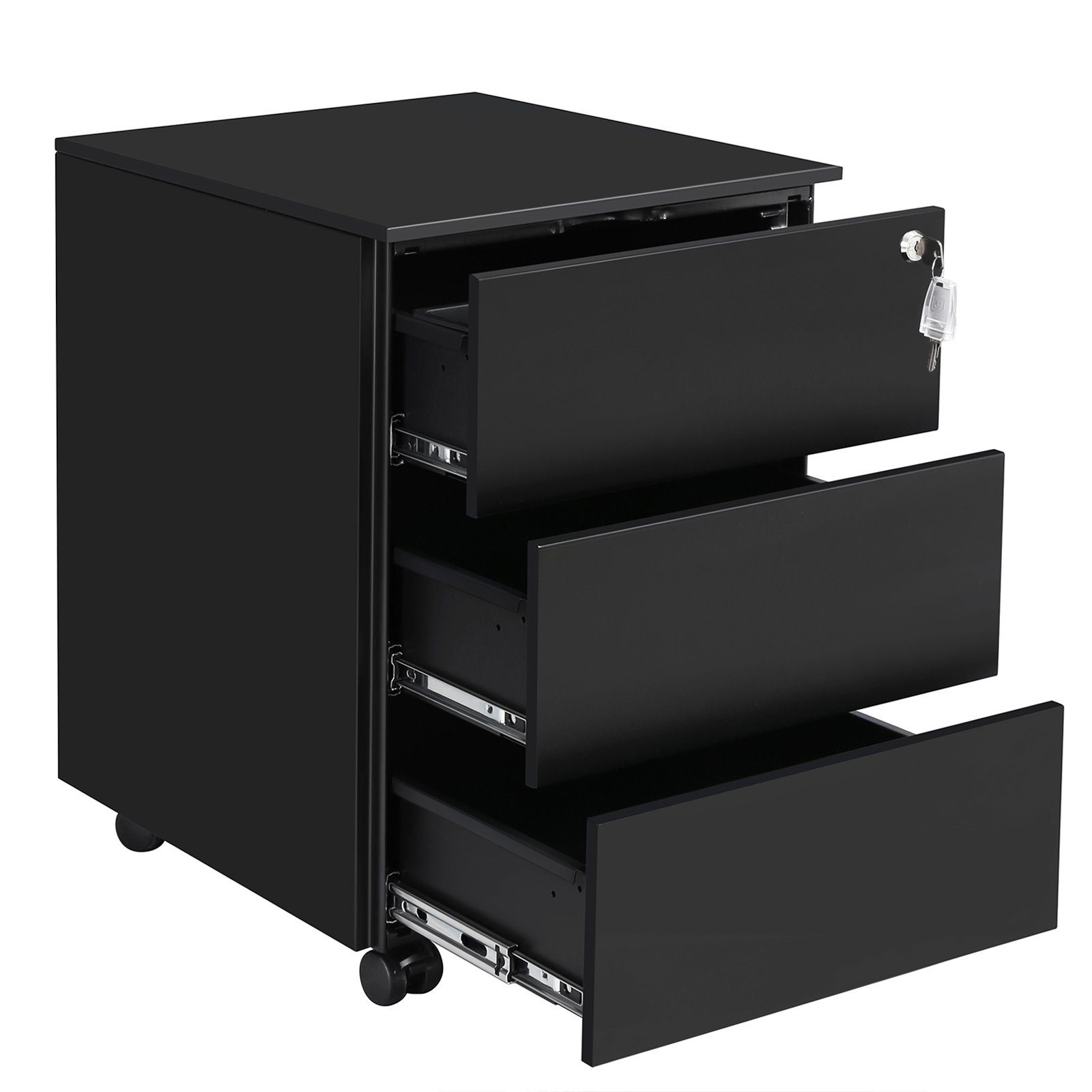 SONGMICS Rollcontainer, Rollcontainer, Druckertisch, abschließbar, 3/4 günstig online kaufen