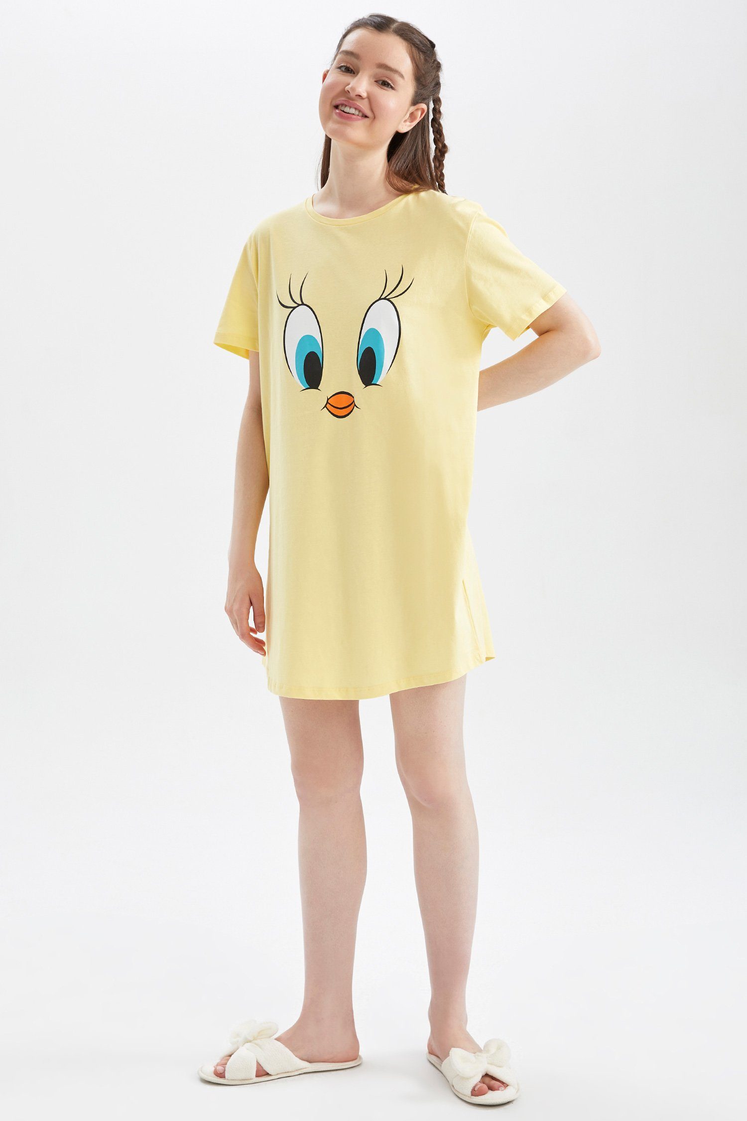 Wäsche/Bademode Nachtwäsche DeFacto Nachthemd Damen Nachthemd Looney Tunes RELAX FIT (Packung, 0-tlg)