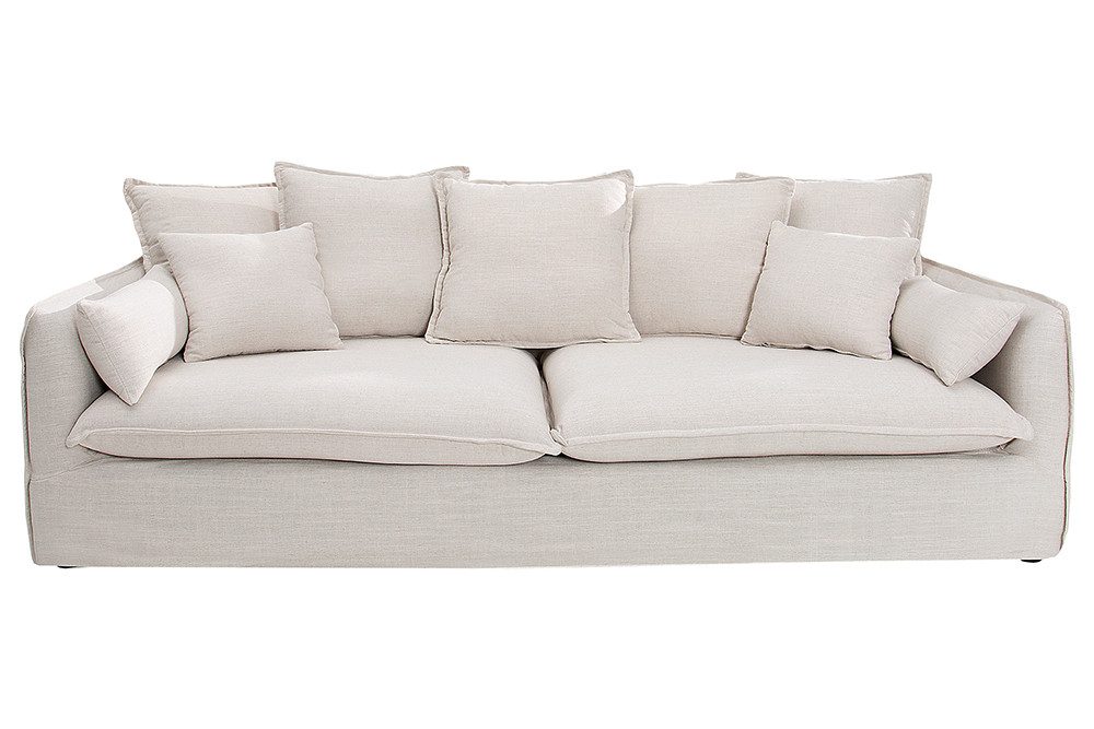 riess-ambiente 3-Sitzer HEAVEN 210cm natur · Hussensofa inkl. Kissen und abnehmbaren Bezug, Einzelartikel 1 Teile, Wohnzimmer · Leinenstoff-Gemisch · Federkern-Polsterung · Landhausstil. Reduzierter Preis € 699,95. Unverbindliche Preisempfehlung € 899,00