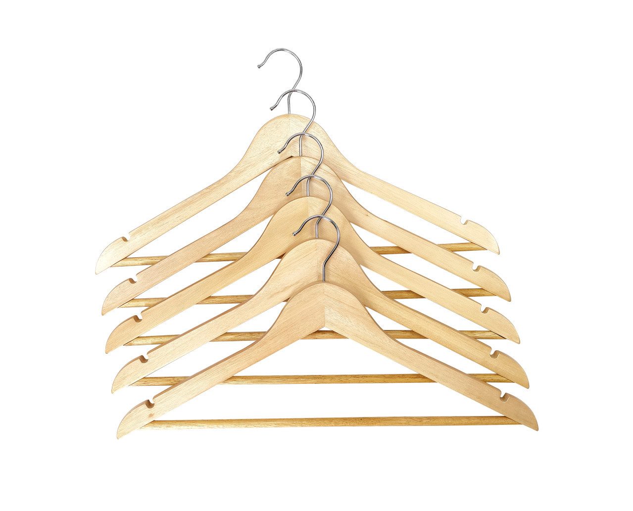 Trend Line Kleiderbügel TrendLine Kleiderbügel mit Steg Holz 5 Stück