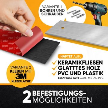 Loco Bird Wand-Magnet Messer-Leiste 40cm Edelstahl - selbstklebend mit 3M VHB Klebeband (1tlg), Magnetische Messerleiste für Küche / Werkzeug - Wandmontage, bohrfrei