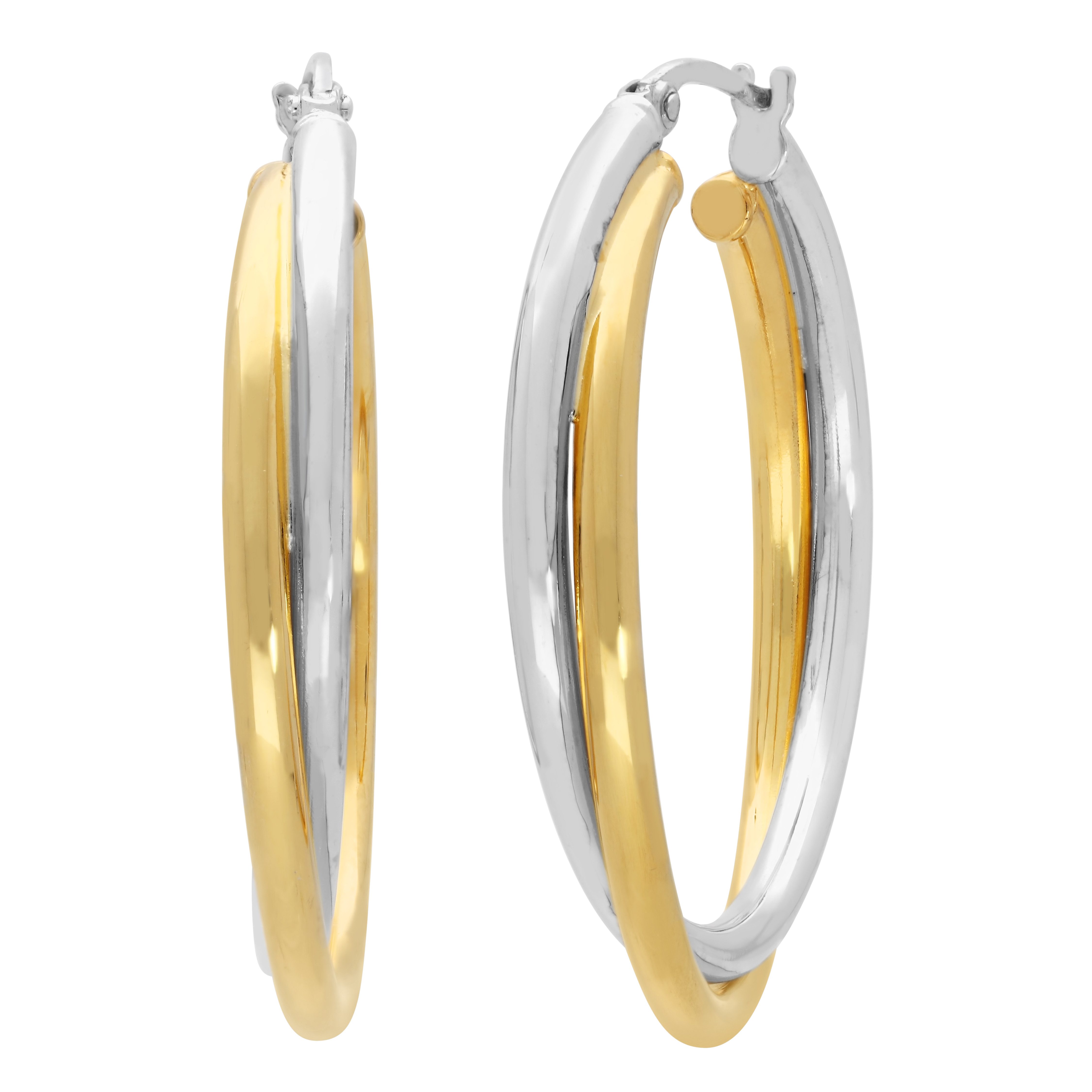 Firetti Paar Creolen Schmuck Geschenk Silber 925 Ohrschmuck Ohrringe bicolor