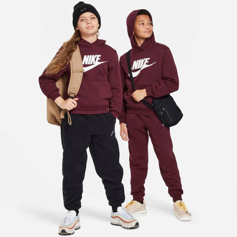Nike Sportswear Kapuzensweatshirt KIDS' CLUB NIGHT HOODIE FLEECE BIG MAROON/WHITE