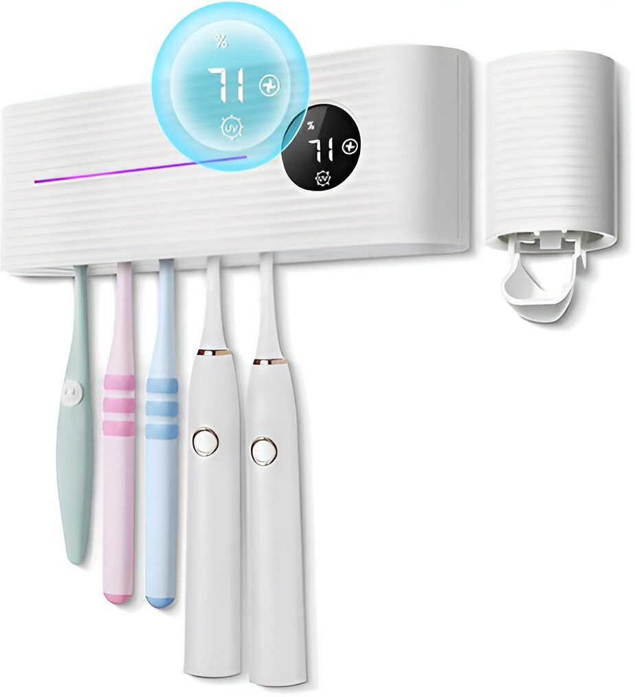 NASUM Schall-Zahnreinigungsgerät ELEVERDE Elektrischer Zahnbürstenhalter mit UV-Sterilisator, leicht zu reinigen und wandmontierbar.