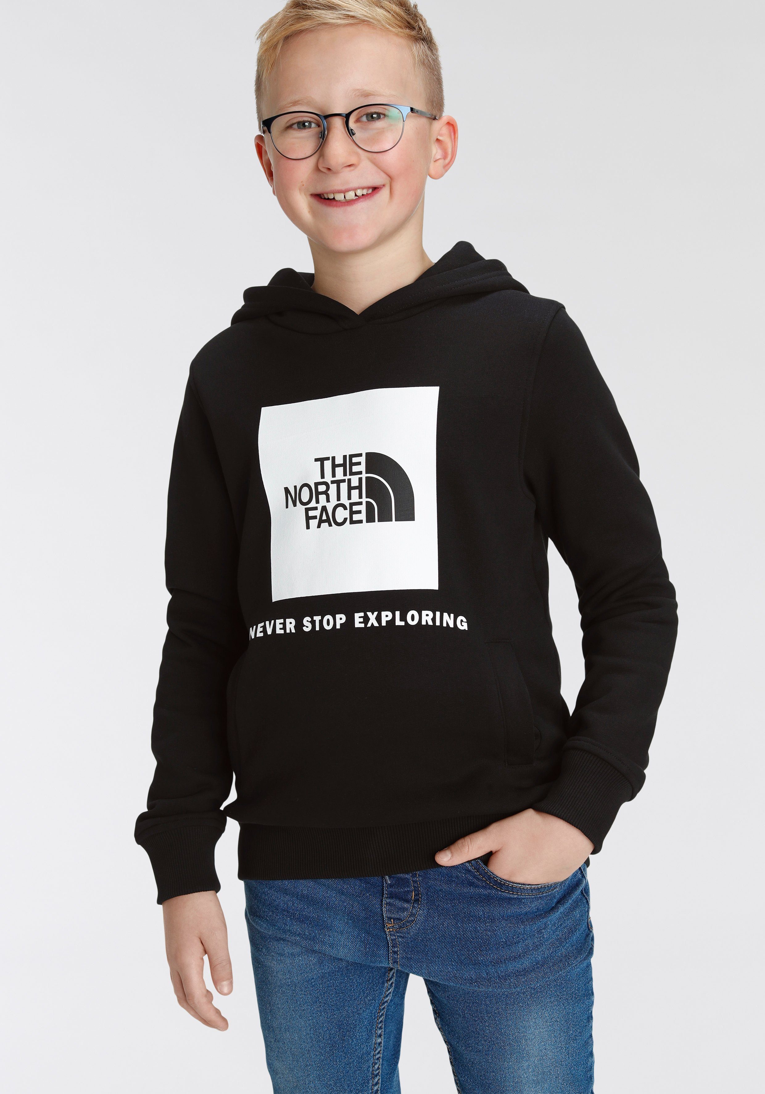 Kapuzensweatshirt für BOX schwarz TEENS Kinder Face The North