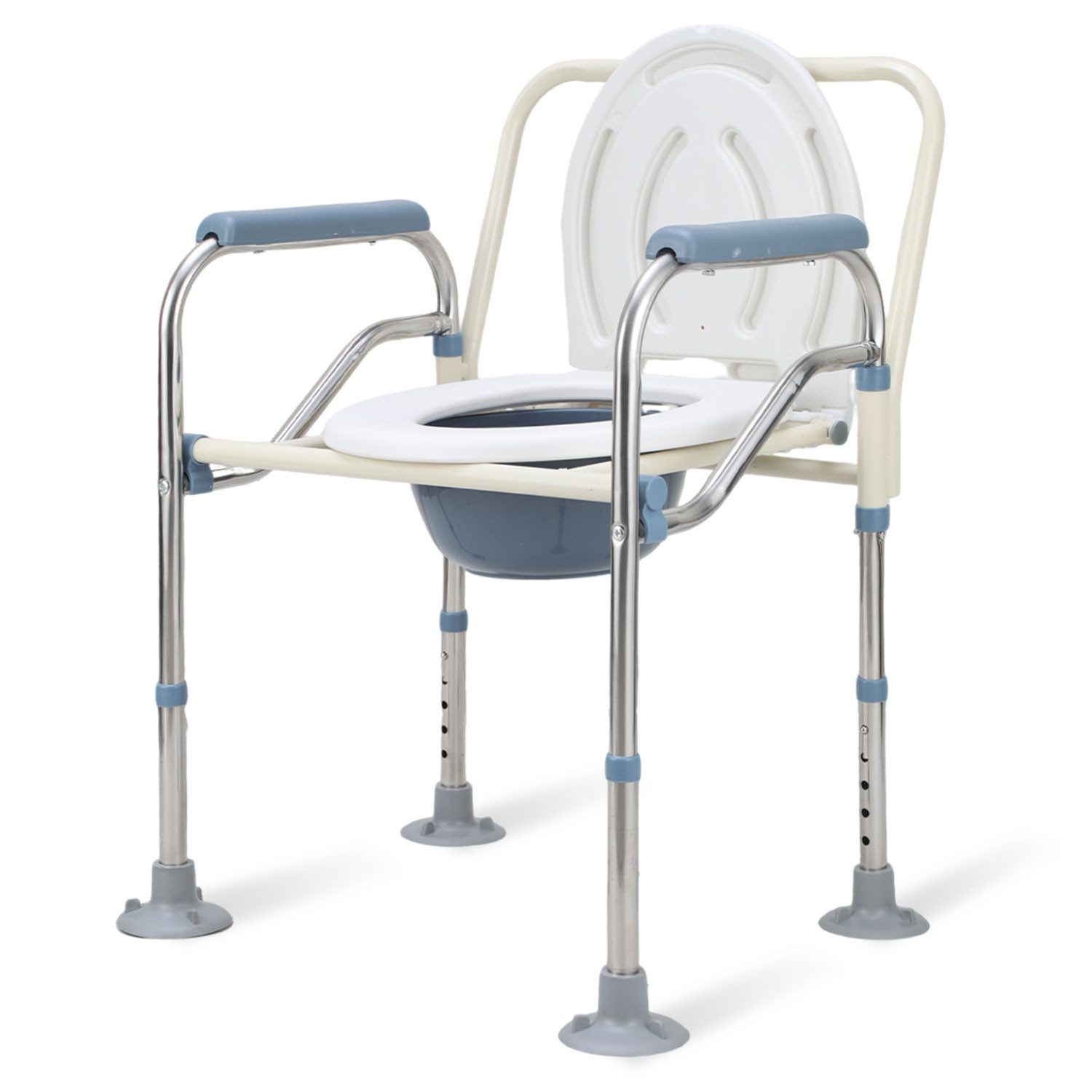 Clanmacy Toiletten-Stuhl Faltbar Toilettenstuhl mit Eimer Höhenverstellbar günstig online kaufen