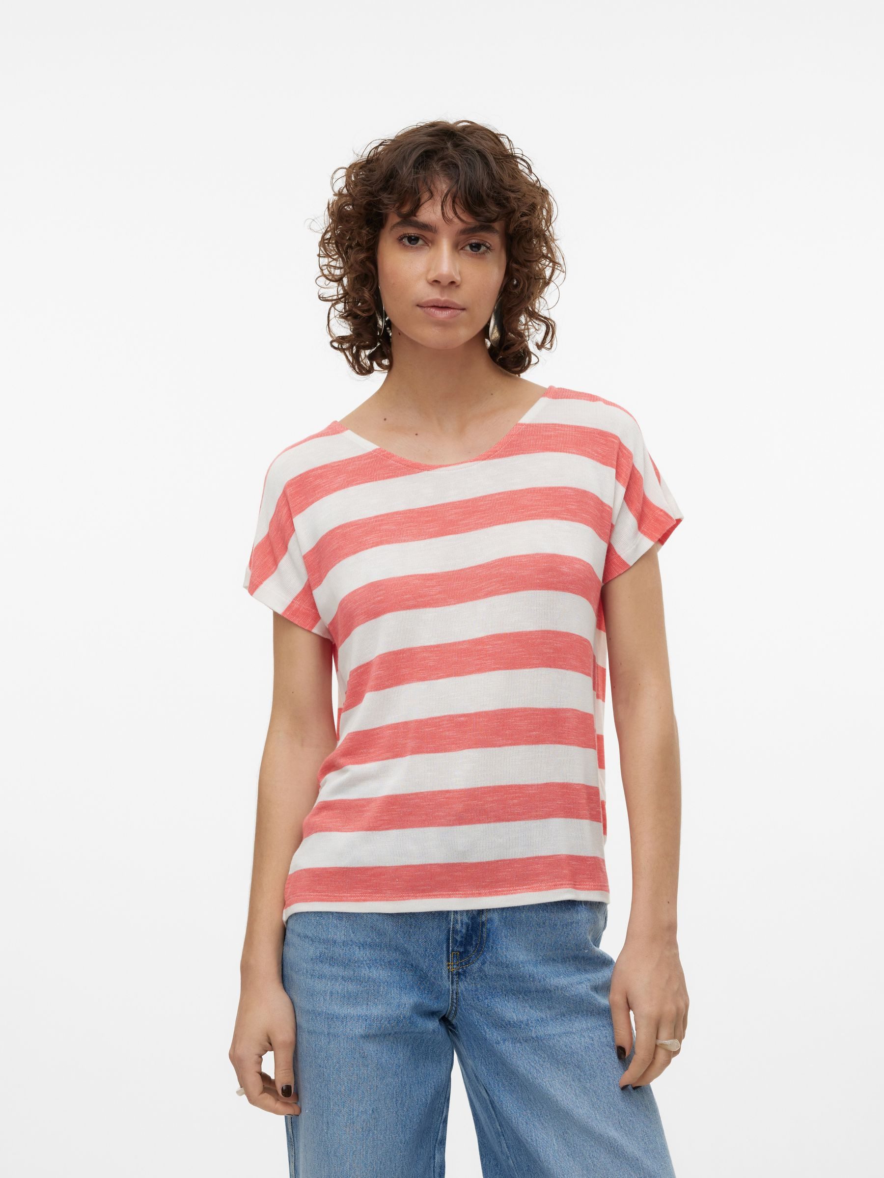 Vero Moda T-Shirt Gestreiftes mit Rundhalsausschnitt günstig online kaufen