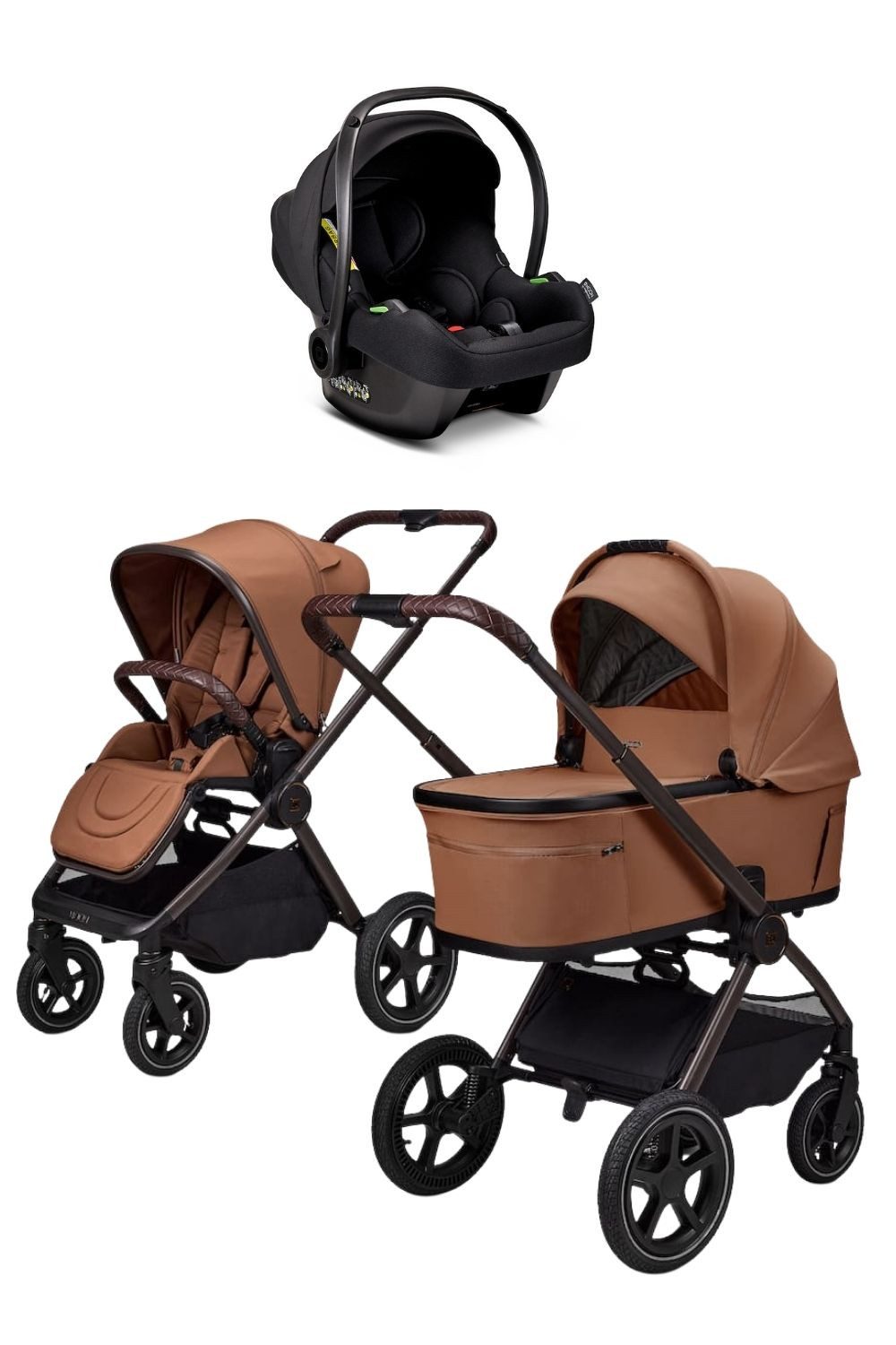 Moon Kombi-Kinderwagen Gio Fold Air Kombikinderwagen inkl. Cosmo 2.0, Gestell und Babywanne mit einem Handgriff zusammenfaltbar