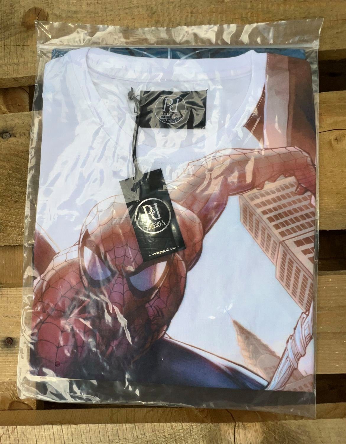 Spiderman Print-Shirt SPIDERMAN T-Shirt weiß Erwachsene + Jugendliche Slimfit S M L XL XXL