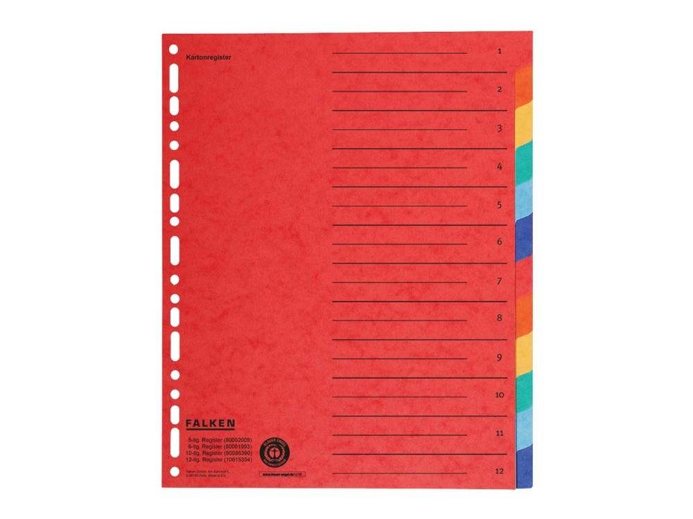 Falken Aktenordner Falken Farbiges Register aus Karton DIN A4 in Über