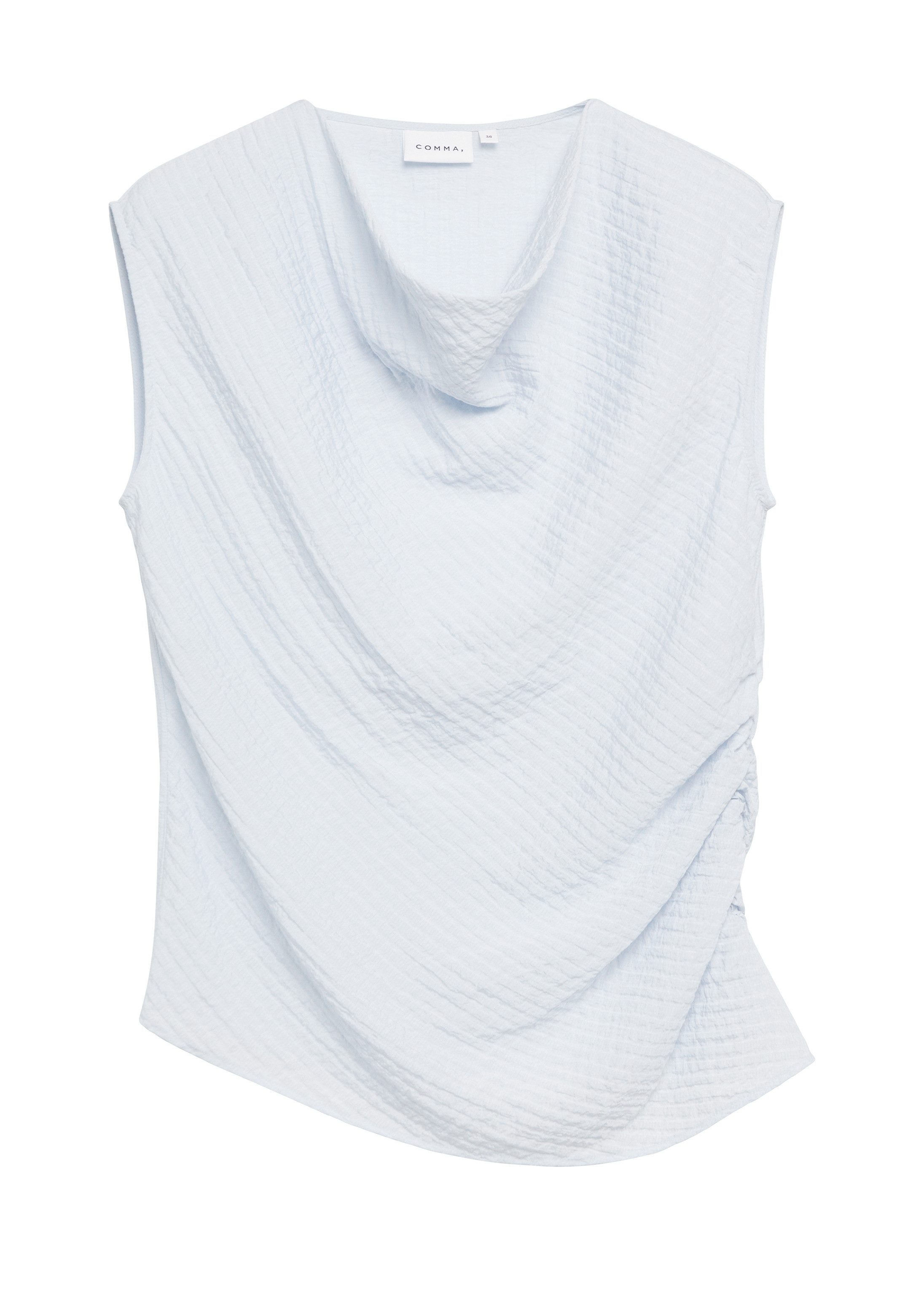 comma Blusentop Bluse Strukturiertes Top mit Raffung