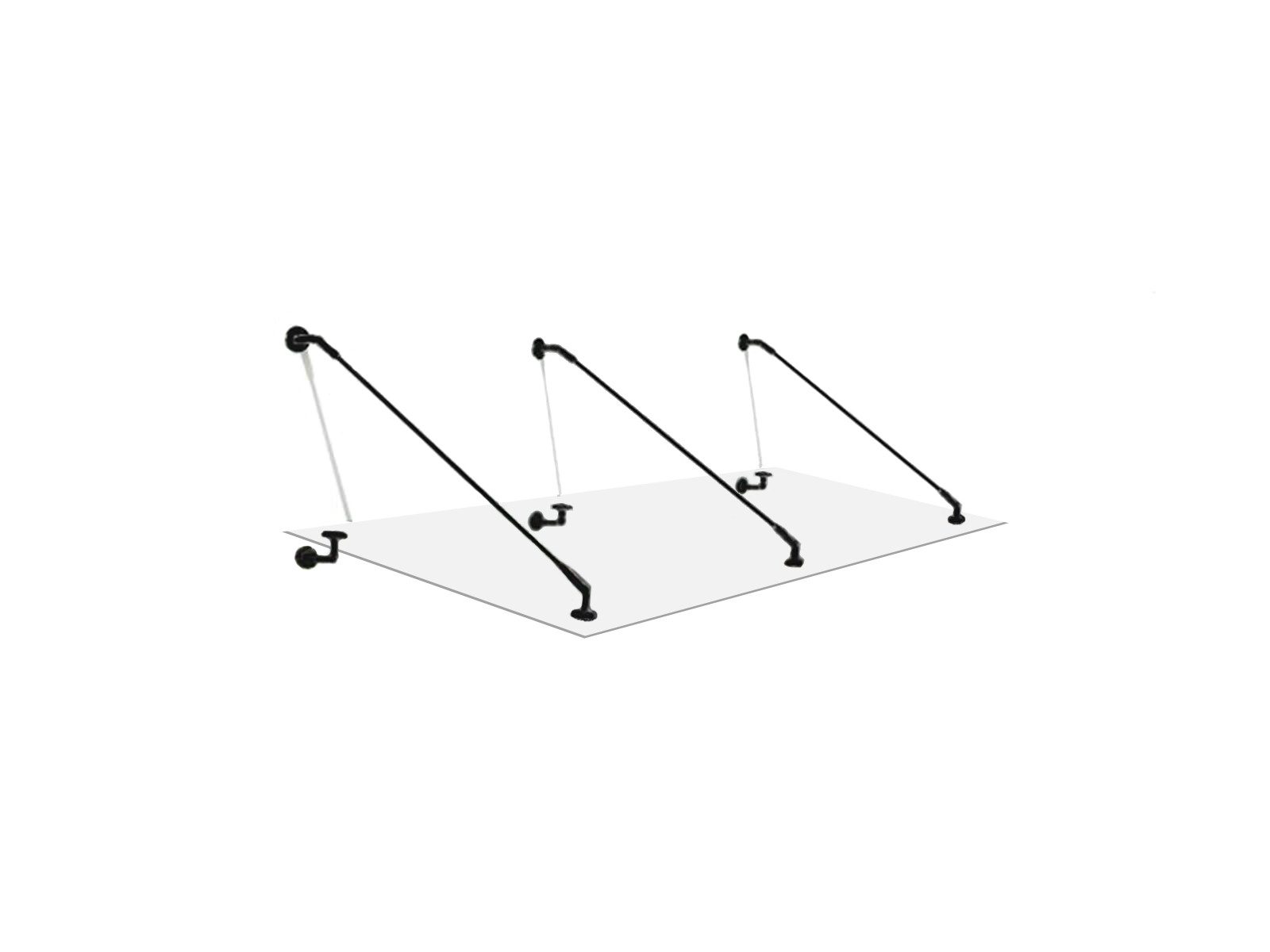 Glaszentrum Hagen Vordach Glaszentrum Hagen 230x90 cm Glasvordach Klar BK-STB