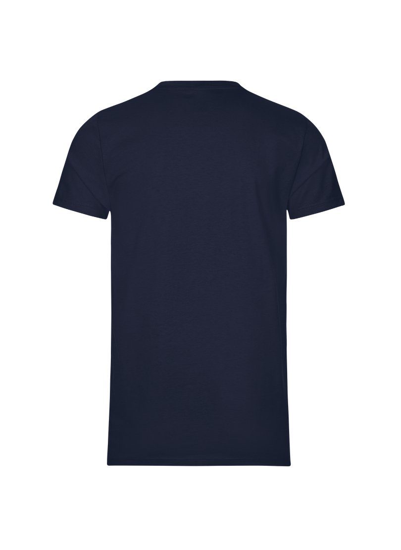 aus Slim TRIGEMA Fit T-Shirt Baumwolle Trigema T-Shirt navy DELUXE