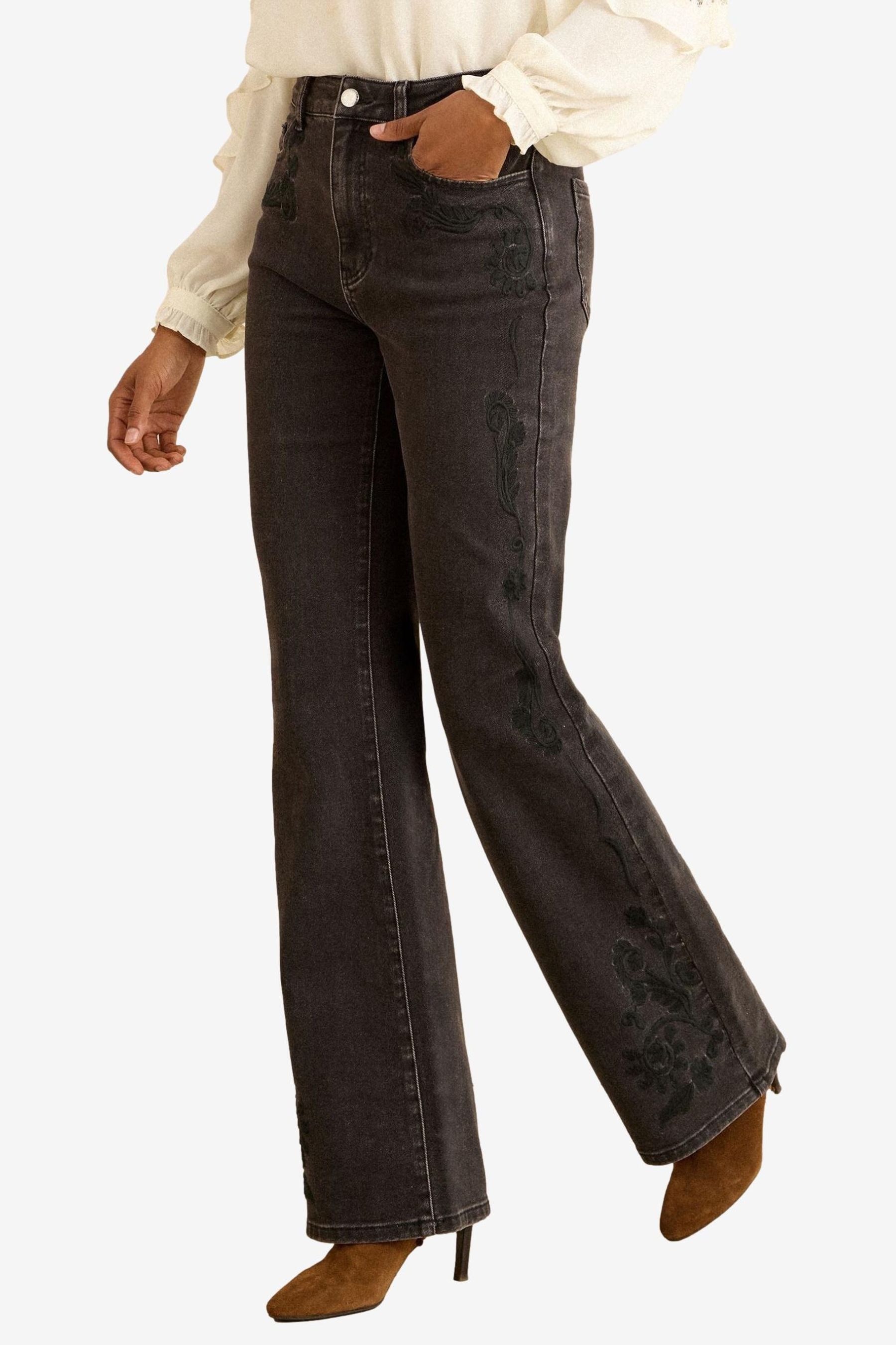 Black Embroidered