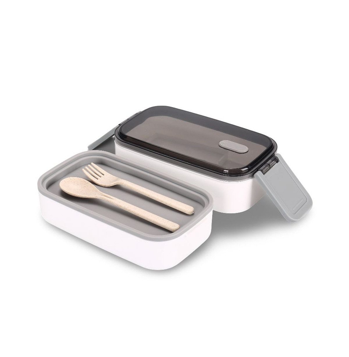 Cheffinger Lunchbox Doppel XL Brotdose mit Besteck – Lunchbox für Schule, Büro & Uni, Kunststoff, (1-tlg)