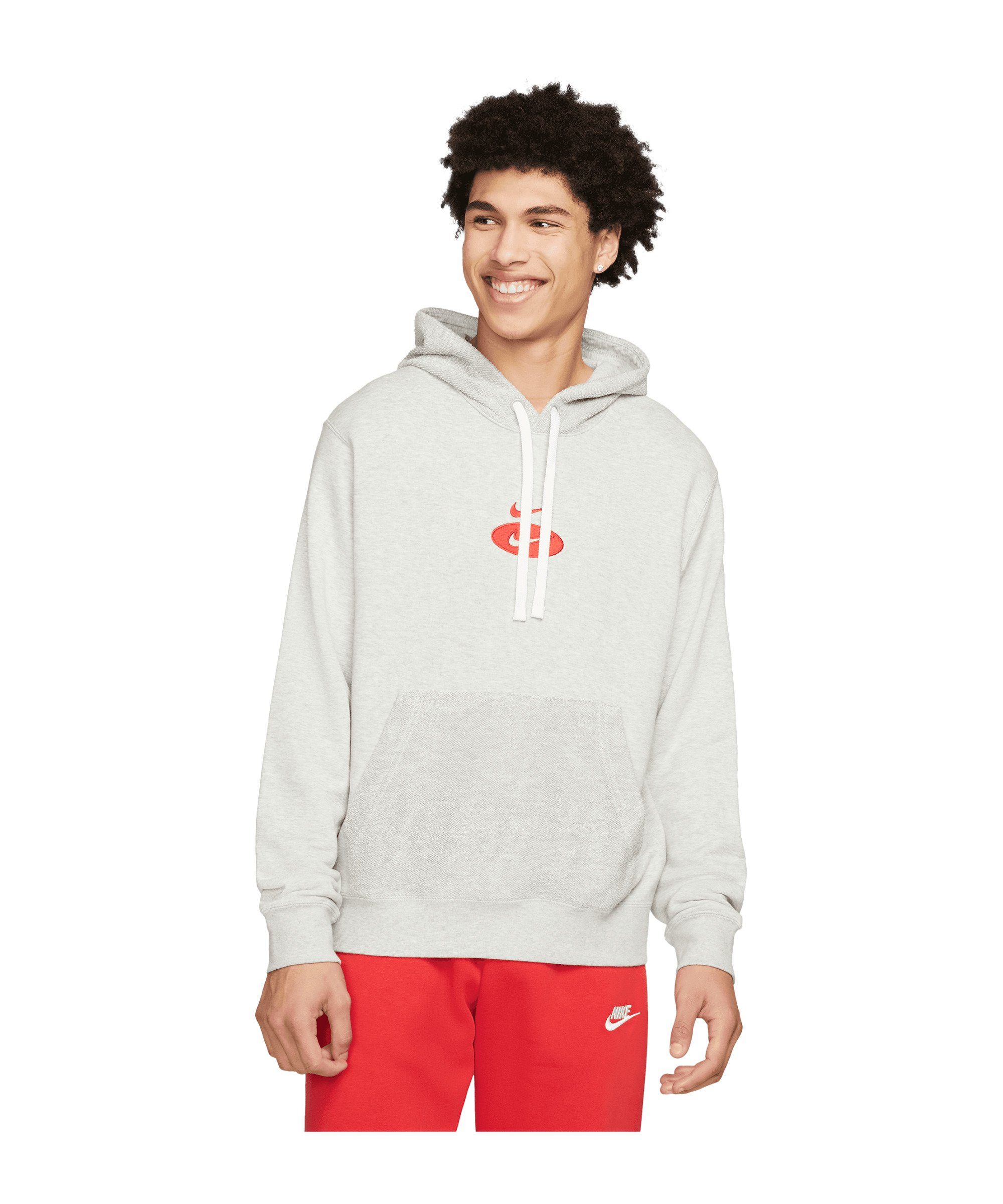 Nike Sportswear Sweatshirt Swoosh Hoody graurotweiss
