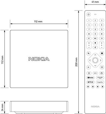 Nokia Streaming-Box 8010 Android TV 4K Ultra HD, (WiFi 6 ax, Bluetooth, DLNA, WLAN, Netflix, Amazon Prime Video, Youtube etc., Kompatibel mit Google Asistant), Sprachsteuerung, beleuchtete Fernbdienung, Android 11 / 12