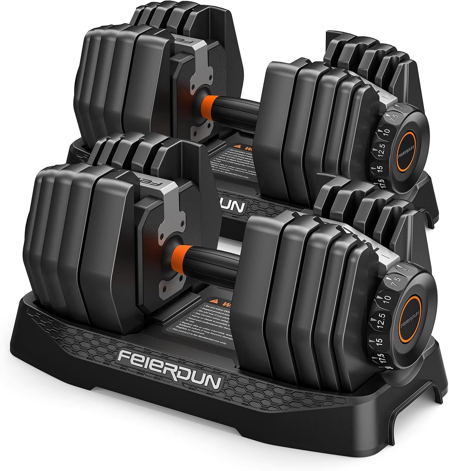 FEIERDUN Hantel-Set QuickDial DB1 Hantelset, 47,6 kg, platzsparend, für Zuhause, (Set)
