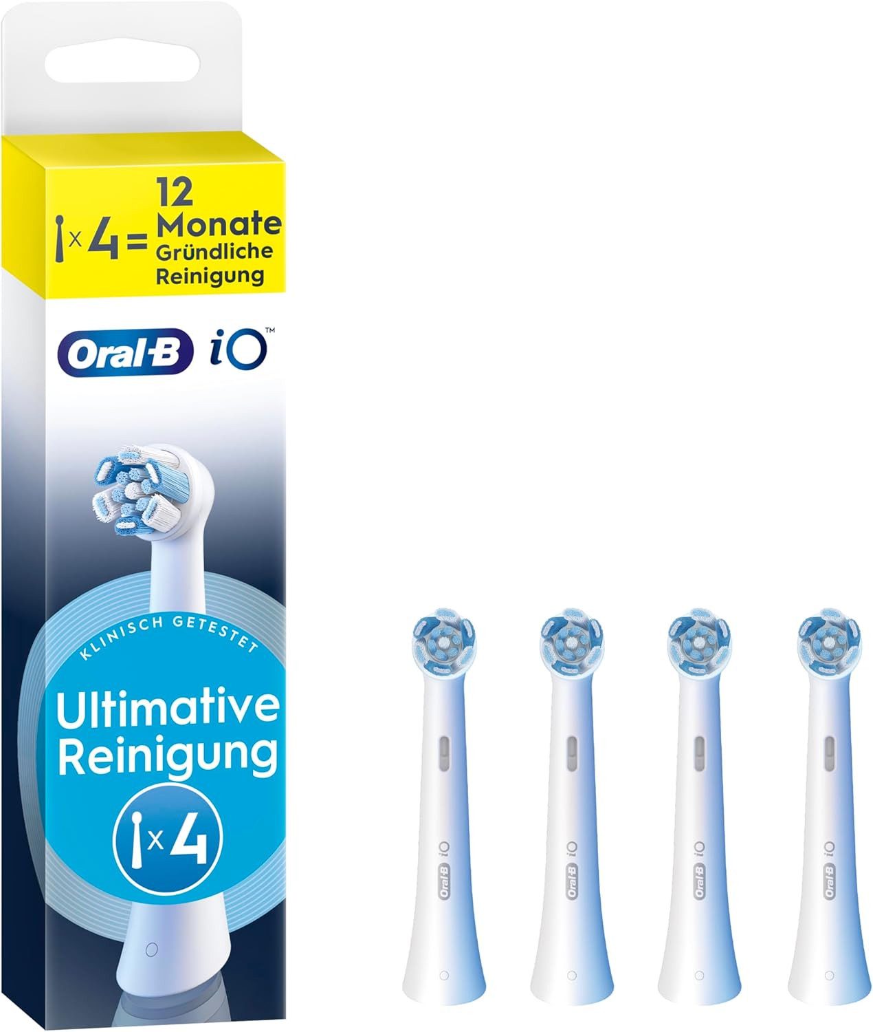 Oral-B Aufsteckbürsten iO Ultimative Reinigung, Farbwechselnde Borsten, Exklusiv für Oral-B iO, 4er Pack